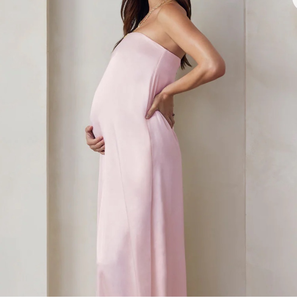 BUMPSUIT brushed satin gown pink